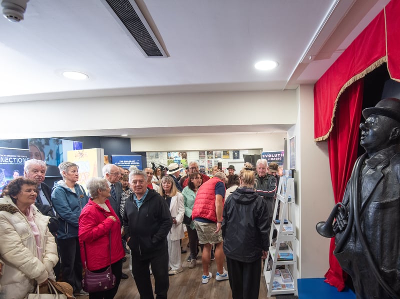 Unveiling of the Charlie Cairoli statue at the Tourist Information Centre on Bank Hey St in Blackpool