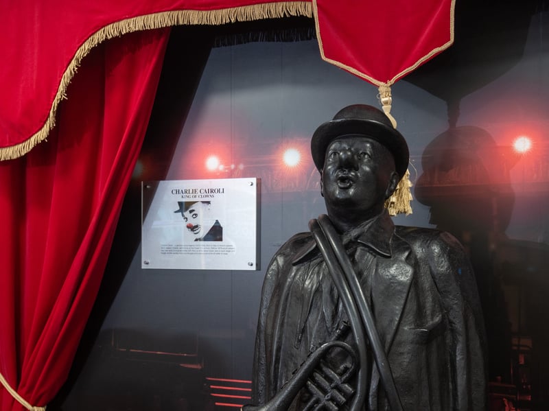 Unveiling of the Charlie Cairoli statue at the Tourist Information Centre on Bank Hey St in Blackpool
