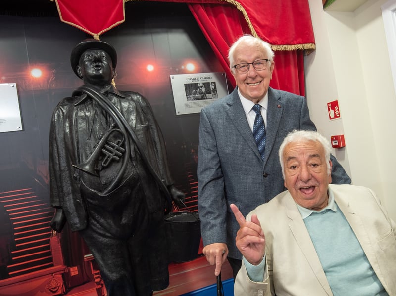 Unveiling of the Charlie Cairoli statue at the Tourist Information Centre on Bank Hey St in Blackpool
