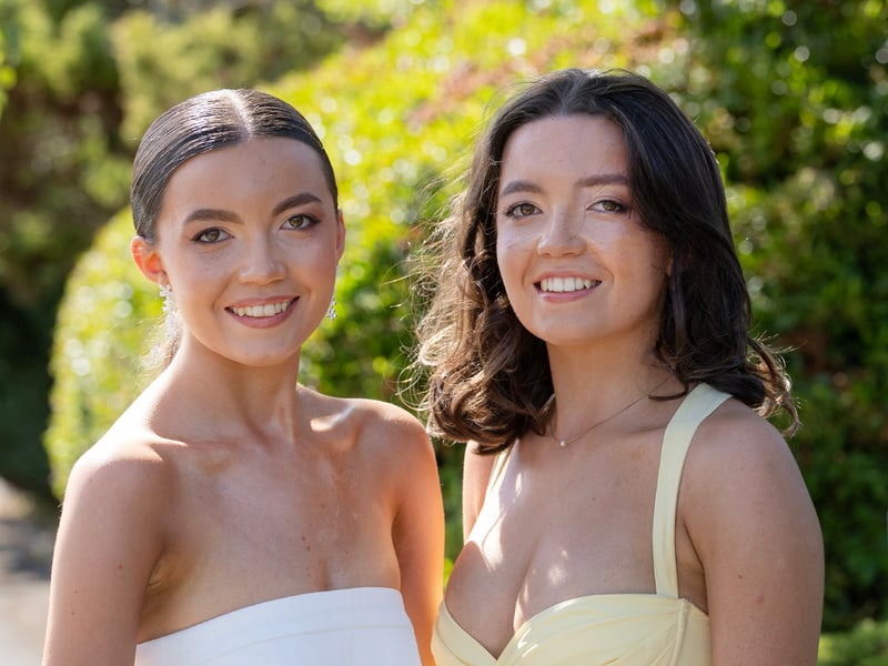 Ready to set off to the Presentation debs Mary and Ellen Meskell