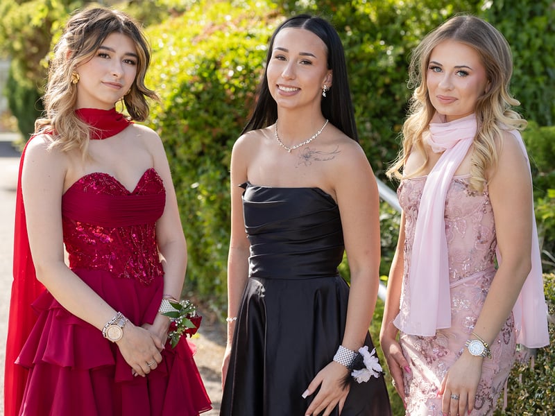 Ready to set off to the Presentation debs Wictoria Nieciecka, Lilly Mulcahy and Natalia Kecik