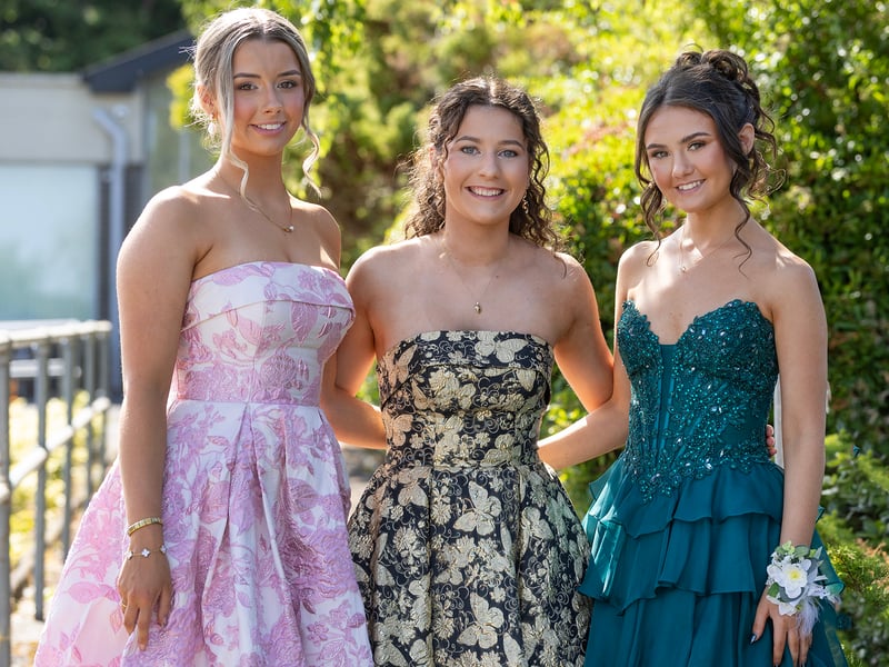 All set for the Presentation debs, Anna Lynch, Emer O'Mahoney and Katie Ryan
