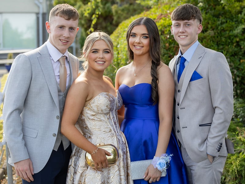 Ready to set off to the Presentation debs Rory Shelly, Chloe Sexton, Aisling Kinghan and Donagh Keating