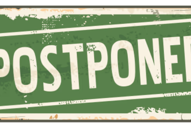 Postponed stock image