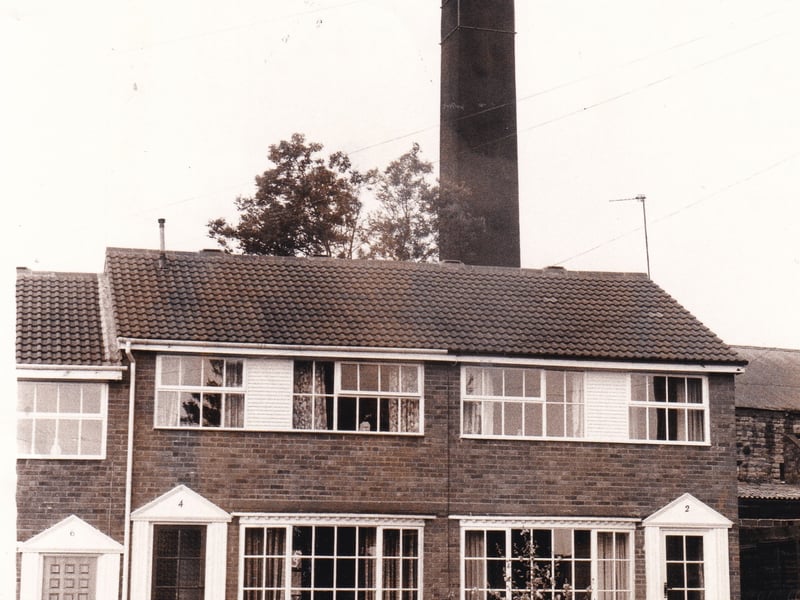 This chimney loomed large over houses on  Bank House Close. Pictured in September 1980.