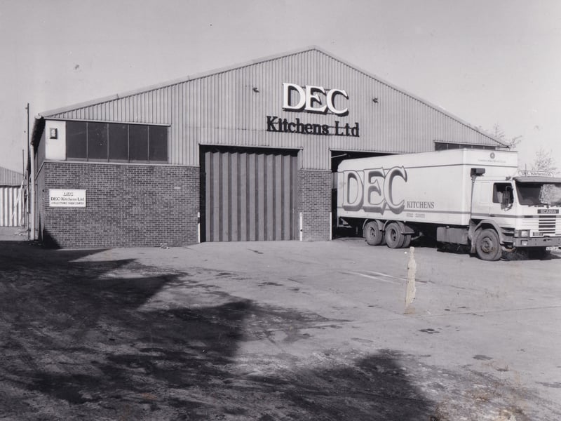 The new headquarters of DEC Kitchens Ltd on Topcliffe Lane in February 1985. It was to help the firm which was launched in1 977, to treble its production of kitchen furniture.