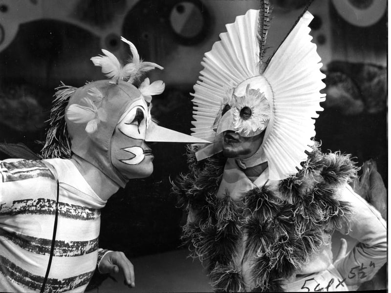 David Kincaid and Jean Taylor Smith in The Royal Lyceum Theatre Company's 'The Burdies' at the Edinburgh Festival in 1966.
