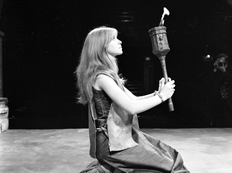 Jane Asher in the Pop Theatre production of 'The Trojan Women' in the Edinburgh Festival in August 1966.