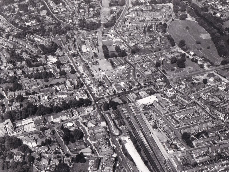 A bird's eye view of Ilkley in June 1976.
