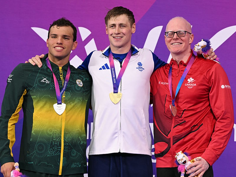 Gold: Men's S13 50m Freestyle swimming