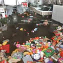 A section of the inside of the Londis Supermarket in Clarinbridge which was flooded during Storm Debi . 