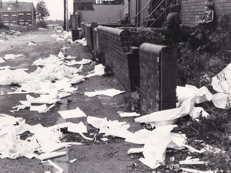 Litter-strewn streets in September 1978.