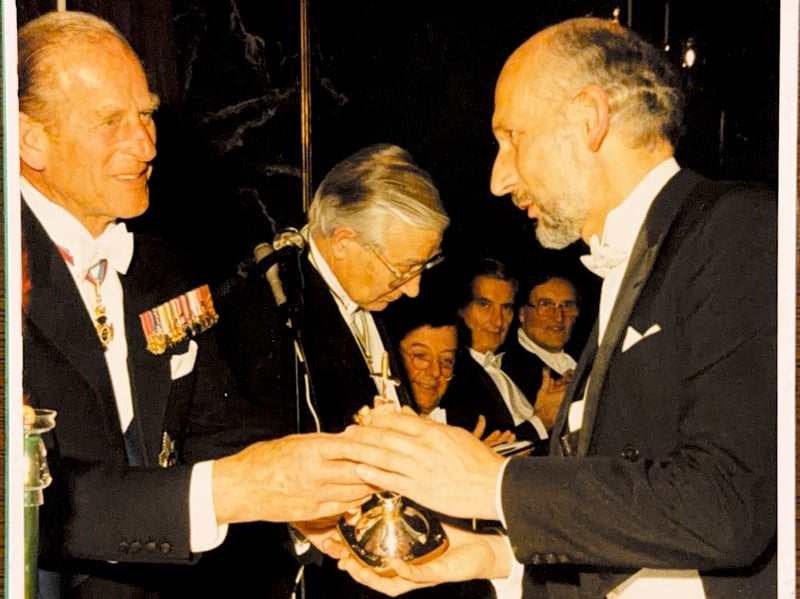 His Royal Highness The Prince Philip, Duke of Edinburgh, attends the Cutler’s Feast in Sheffield on May 29, 1991