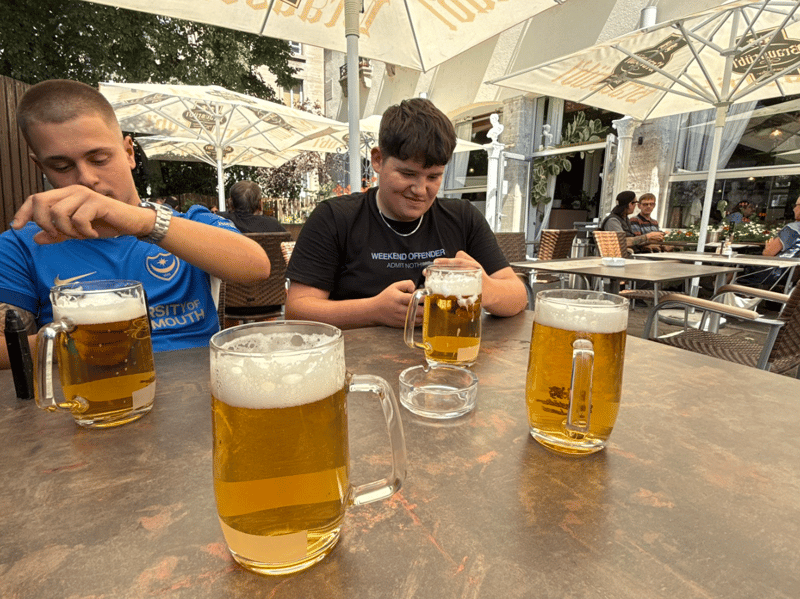The sun is out in Darmstadt.