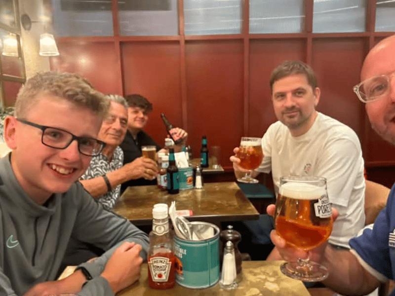 An airport breakfast for Dean Wilson on Friday morning.