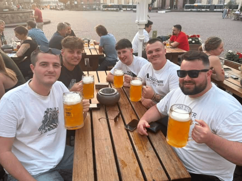 A scenic drink for Jack Quinnell & Co in Darmstadt.
