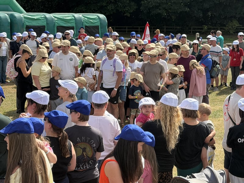 More than 600 people gathered at Stockeld Park on Saturday to form a massive Yorkshire Rose out of flat caps.