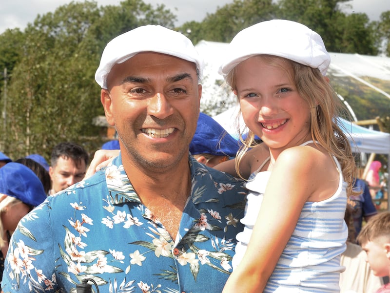 Blind adventurer and TV presenter Amar Latif with God daughter Eloise.