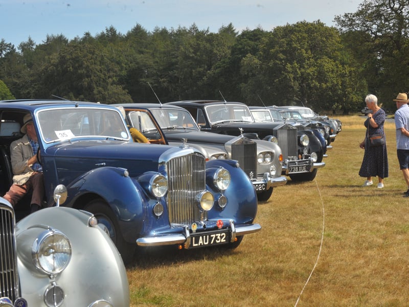 Cars on display.