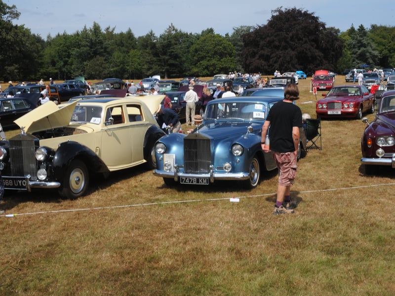 Cars on display.