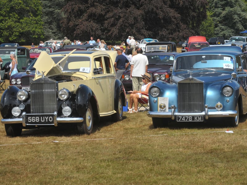 Cars on display.
