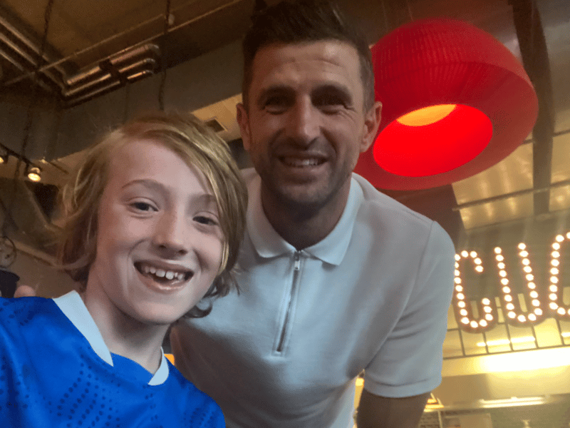 Matchday selfie with the gaffer.