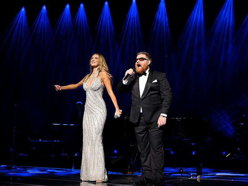 Delta Goodrem was joined on satge by Britain's Got Talent singer Cammy Barnes.
