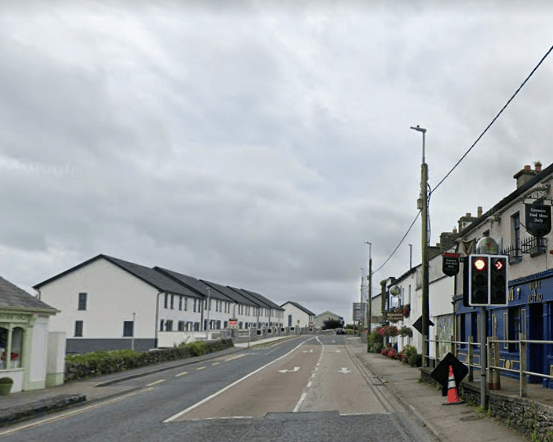 An Bodhran Bui on the right at Moycullen village 