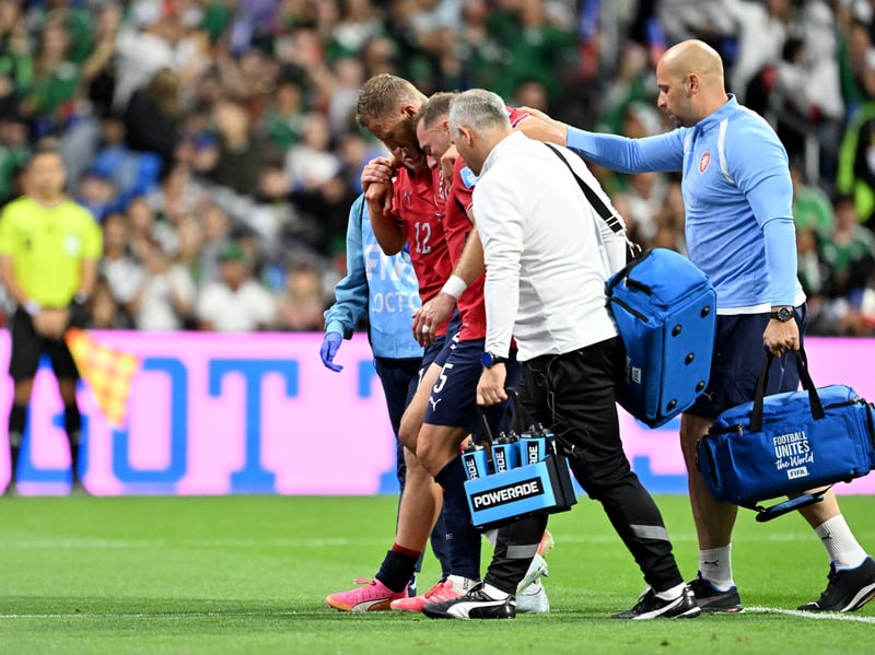 The midfielder continues to remain absent after suffering an ankle injury in this summer's World Cup. Soucek has failed to appear for the Irons in pre-season, putting his involvement against Pompey in doubt.
