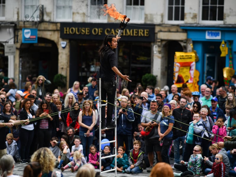Throughout the Edinburgh Festival Fringe you can enjoy a walk down the Royal Mile where you can catch snippets from many of the shows, alongside plenty of street performers, jugglers, magicians and the dreaded human statues. Just make sure you aren't in a hurry and don't mind having promotional fliers thrust at you by over-enthusiastic performers. The main thing is it's all free - and one of the first stops for families with children.
