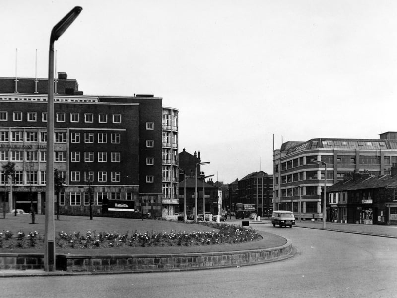 Westgate roundabout, Leeds, in October 1962, showing Brotherton House