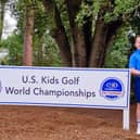 Top of the world! Cillian Hirst after his victory in the UK Kids Golf World Championships.