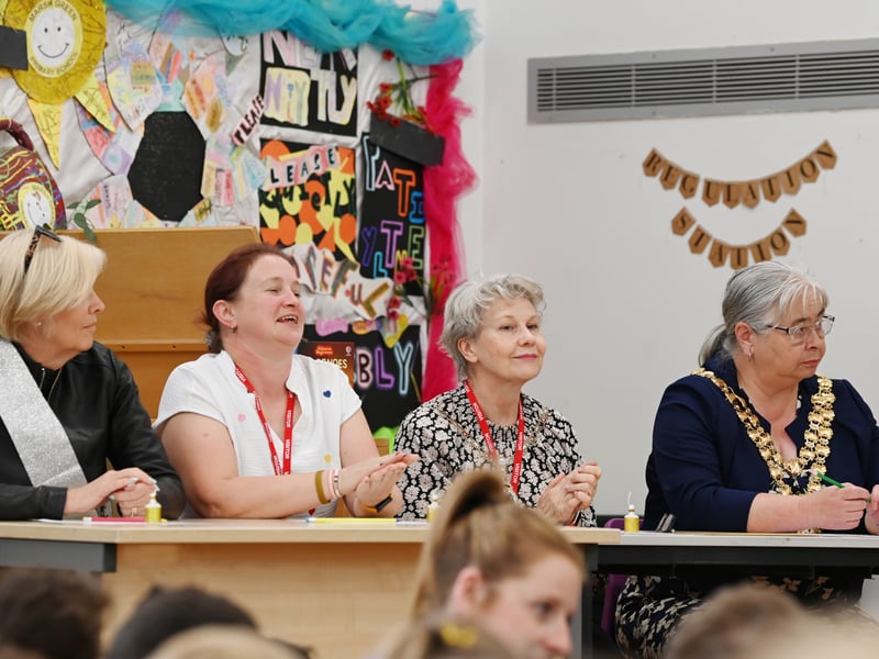 The Mayor of Wigan Coun Anne Collins, right, was one of the judges.