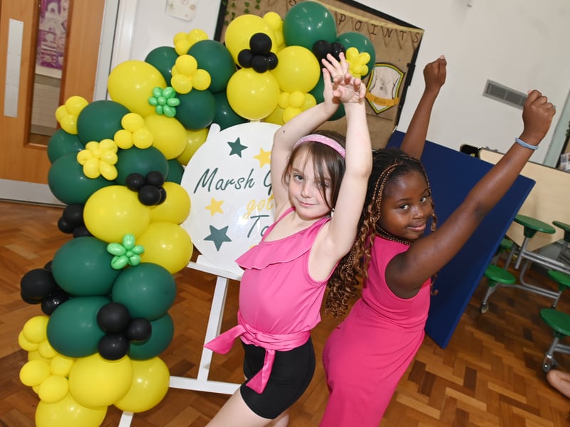 Pupils get ready to show their skills on stage.