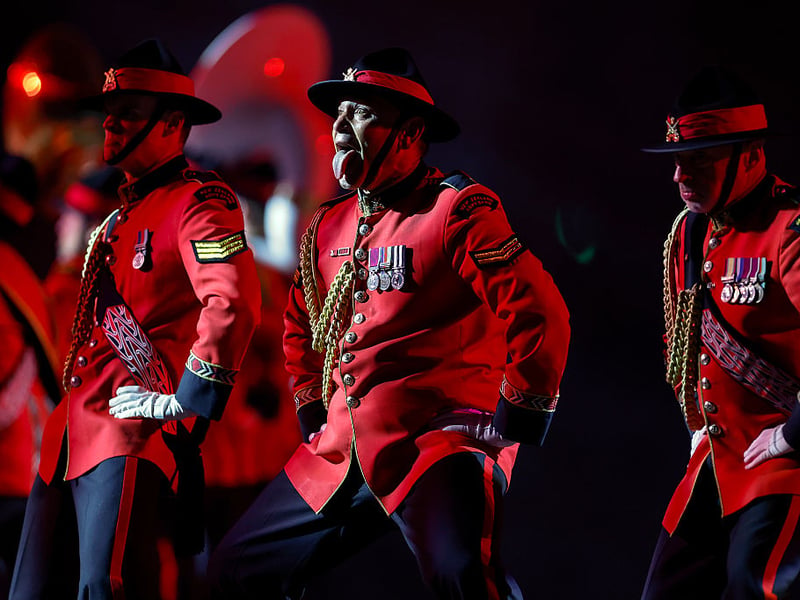 Performers from the New Zealand Army band.