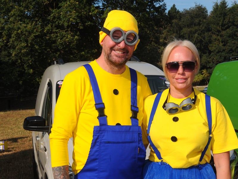 Alex Hilton and Lisa Kelly of Manchester in Minion costumes 