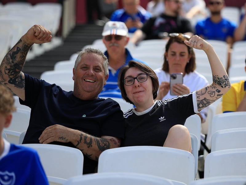 Pompey fans packed out the away end at the London Stadium for their Carabao Cup first-round tie.