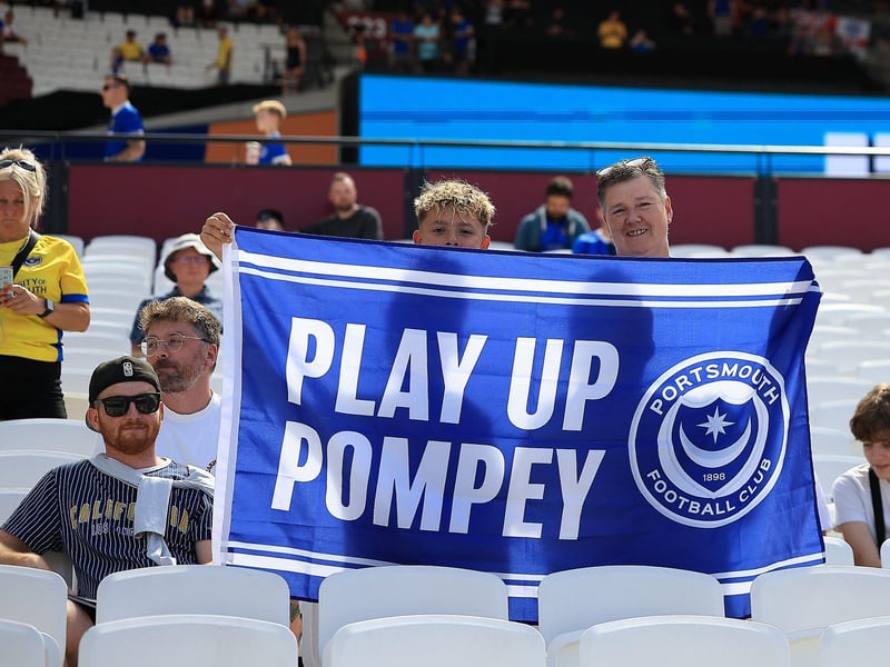 Pompey fans packed out the away end at the London Stadium for their Carabao Cup first-round tie.