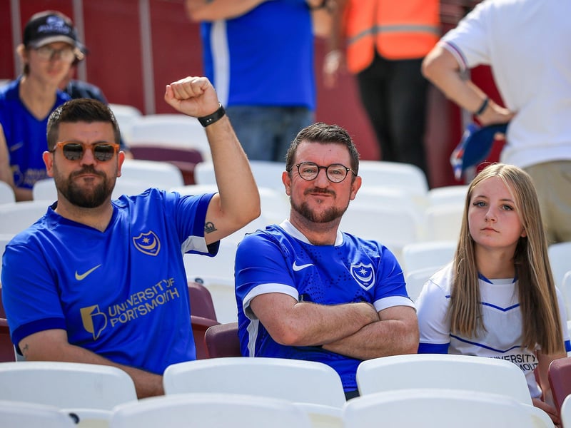 Pompey fans packed out the away end at the London Stadium for their Carabao Cup first-round tie.