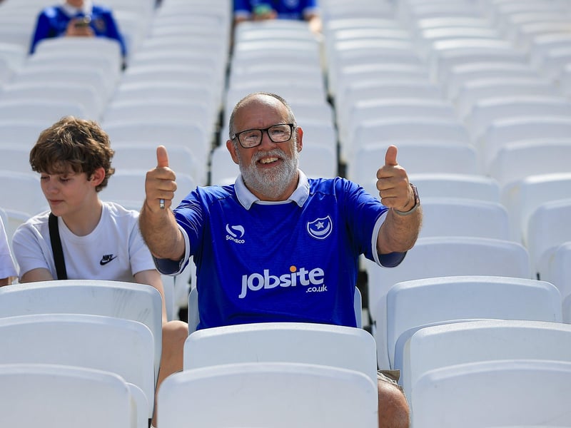 Pompey fans packed out the away end at the London Stadium for their Carabao Cup first-round tie.
