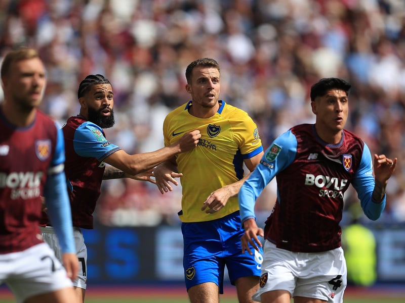 Conor Shaughnessy in action for Pompey against West Ham. Picture: Chris Foxwell/ProSportsImages