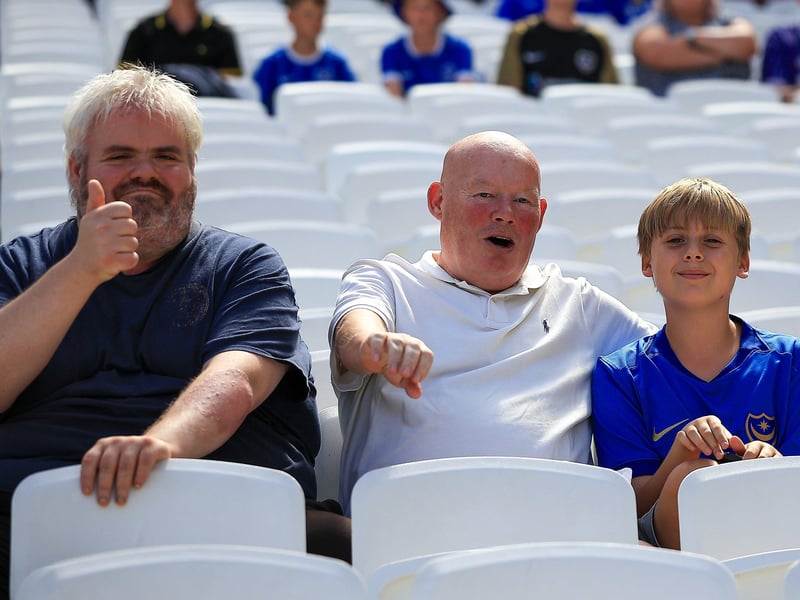 Pompey fans packed out the away end at the London Stadium for their Carabao Cup first-round tie.
