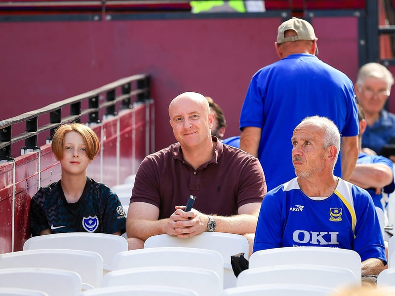 Pompey fans packed out the away end at the London Stadium for their Carabao Cup first-round tie.

