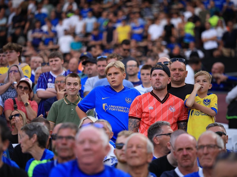Pompey fans packed out the away end at the London Stadium for their Carabao Cup first-round tie against West Ham.