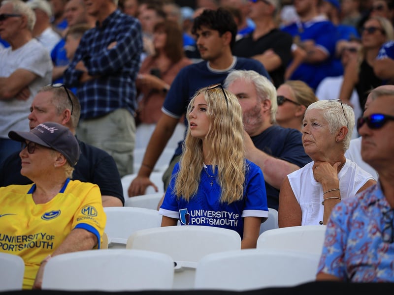 Pompey fans packed out the away end at the London Stadium for their Carabao Cup first-round tie against West Ham.
