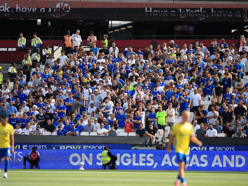 Pompey fans packed out the away end at the London Stadium for their Carabao Cup first-round tie against West Ham.