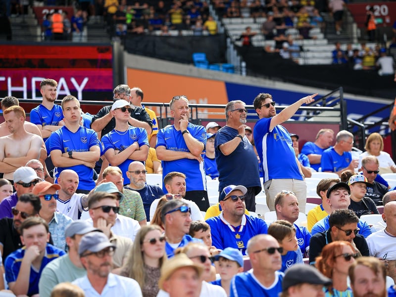 Pompey fans packed out the away end at the London Stadium on Saturday
