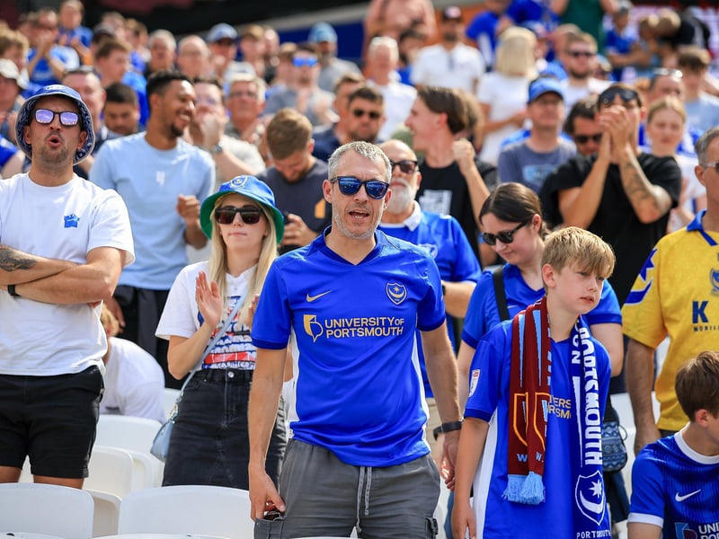 Pompey fans packed out the away end at the London Stadium on Saturday
