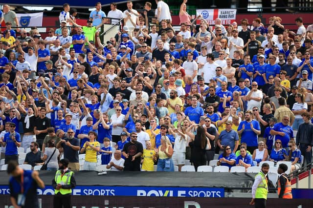 Pompey fans packed out the away end at the London Stadium on Saturday