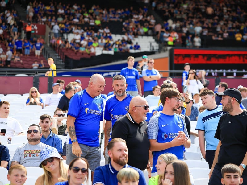 Pompey fans packed out the away end at the London Stadium on Saturday